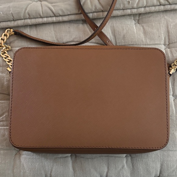 Michael Kors Brown Leather Crossbody with Gold Chain - Picture 3 of 4